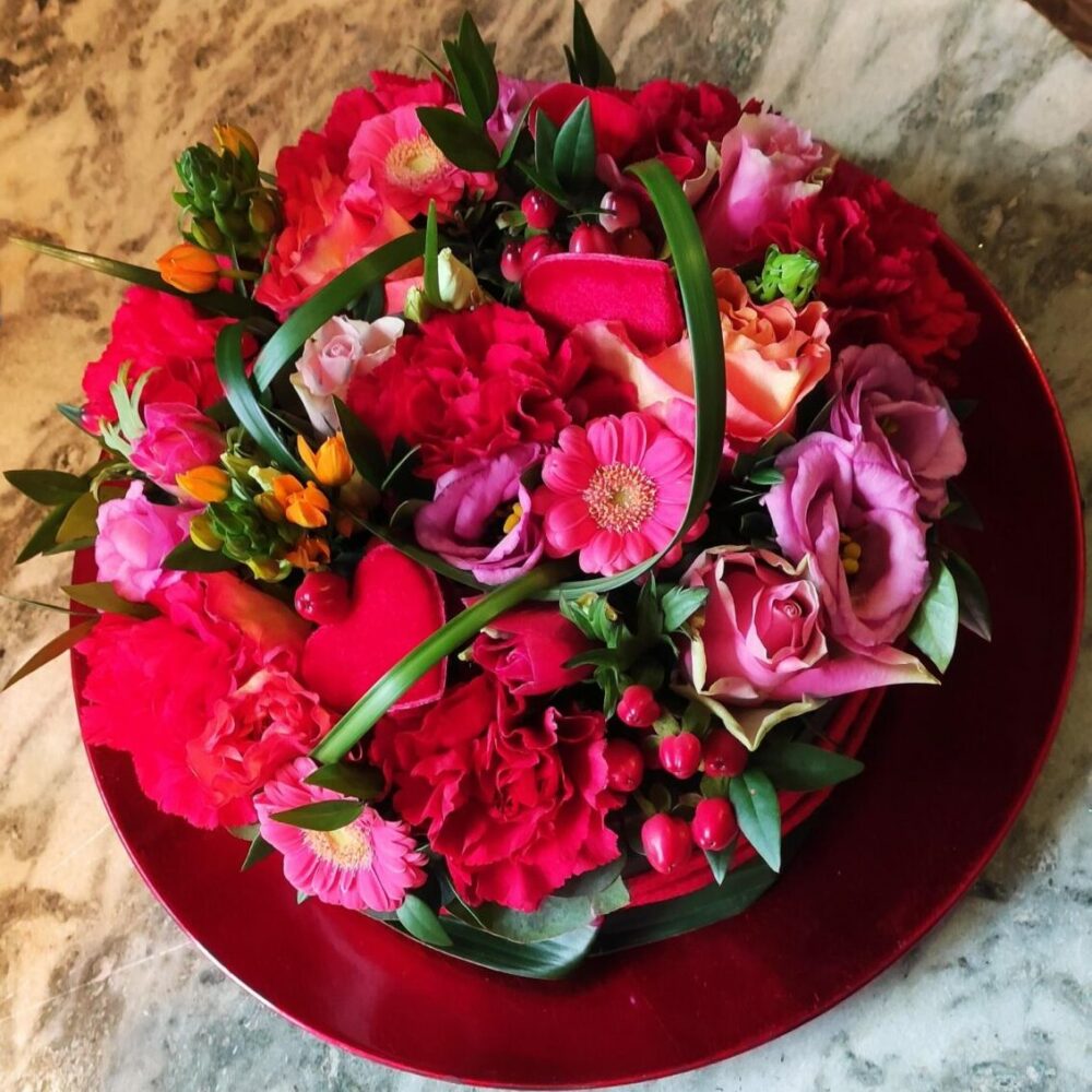 Liefde gaat door de maag ( bloemen taartje)